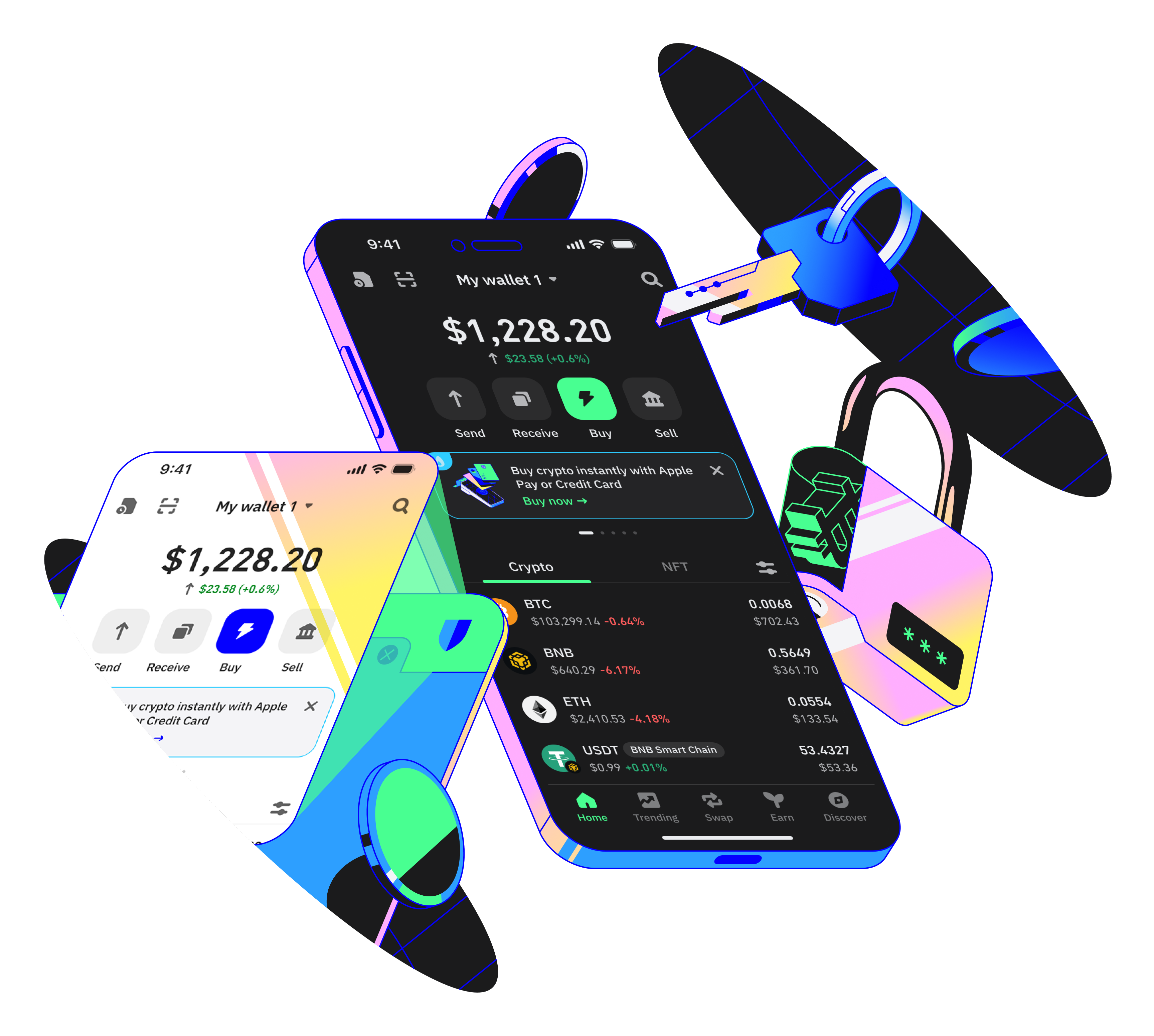 Apps with keys and locks